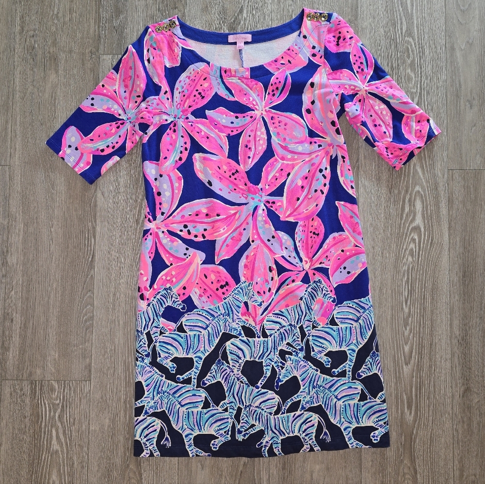 Lilly Pulitzer Pink and Blue Floral Mini Dress